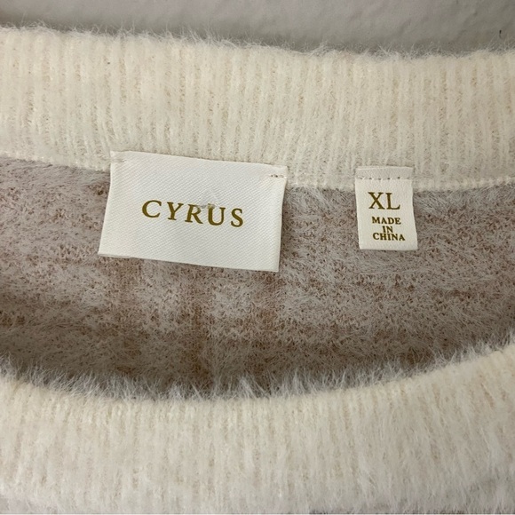Cyrus Jacquard Mink Pullover Sweater Hamilton Windowpane Beige Tan XL Soft NEW - Picture 7 of 11